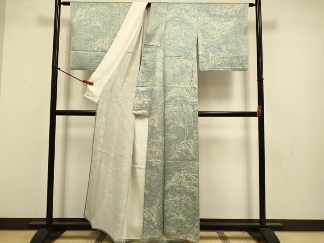 平和屋着物▽上質な小紋　単衣　草花文　正絹　逸品　DABJ3623du