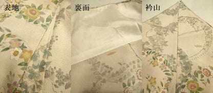 平和屋着物▽上質な小紋　単衣　花丸文　鬼しぼ縮緬　正絹　逸品　DABJ3624du