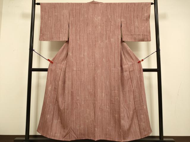 平和屋着物▽上質な小紋　単衣　一珍染　霞文　正絹　逸品　DABJ3627du
