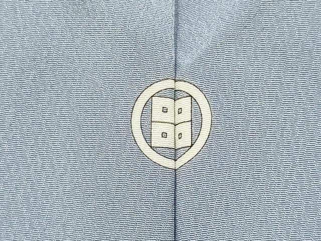 平和屋着物▽色無地　単衣　吉祥霞地紋　ブルーラベンダー色　洗える着物　DABJ3642du