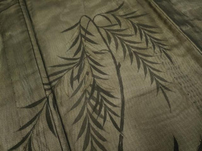 平和屋着物▽訪問着　無双　紗袷　紗×絽　手描き　枝垂れ柳文　正絹　逸品　DABJ3646du