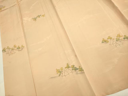 平和屋着物▽上質な小紋　単衣　地紋起こし　風景文　暈し染め　正絹　逸品　DABJ3647du