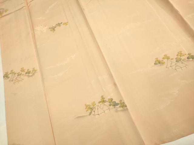 平和屋着物▽上質な小紋　単衣　地紋起こし　風景文　暈し染め　正絹　逸品　DABJ3647du