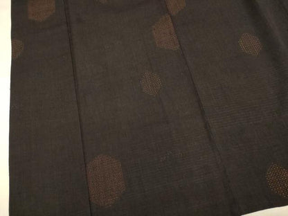 平和屋着物▽結城紬　単衣　80亀甲　飛び亀甲柄　正絹　逸品　DABJ3649du