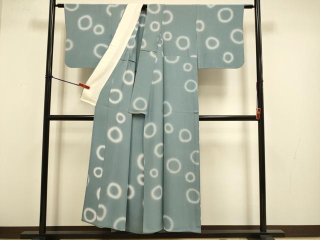平和屋着物▽上質な小紋　単衣　丸文　正絹　逸品　DABJ3654du