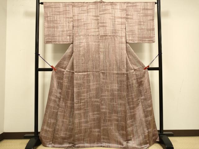 平和屋着物▽上質な小紋　単衣　霞文　正絹　逸品　DABJ3668du