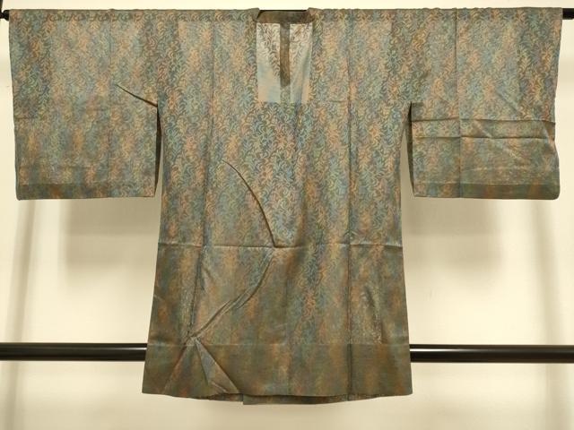 平和屋着物▽道行コート　二部式　スリーシーズン　春夏秋　塵除け　洋花文　正絹　逸品　DABJ3669du