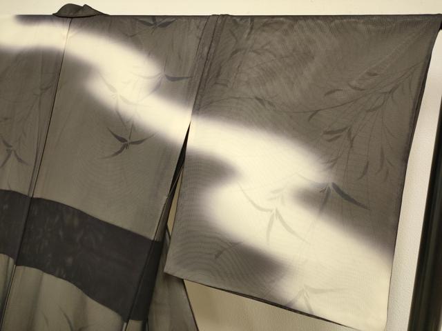 平和屋着物▽訪問着　無双　紗袷　紗×絽　手描き　草葉文　暈し染め　正絹　逸品　DABJ3673du