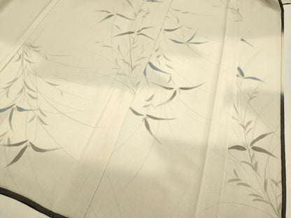 平和屋着物▽訪問着　無双　紗袷　紗×絽　手描き　草葉文　暈し染め　正絹　逸品　DABJ3673du