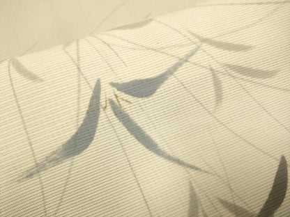 平和屋着物▽訪問着　無双　紗袷　紗×絽　手描き　草葉文　暈し染め　正絹　逸品　DABJ3673du