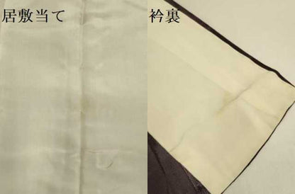 平和屋着物▽上質なお召　単衣　霞文　正絹　逸品　DABJ3678du