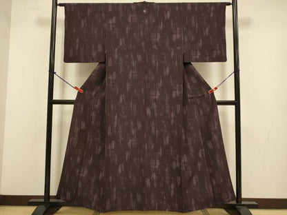 平和屋着物▽上質なお召　単衣　霞文　正絹　逸品　DABJ3678du