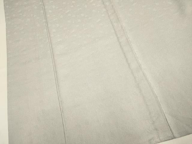 平和屋着物▽上質な色無地　単衣　葡萄蔦の葉地紋　枯野色　正絹　逸品　DABJ3680du