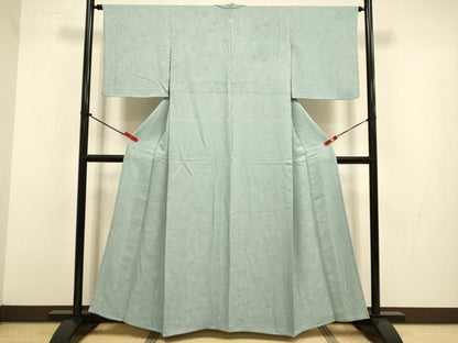 平和屋着物▽上質な色無地　単衣　辻が花地紋　蕎麦切色　正絹　逸品　DABJ3685du