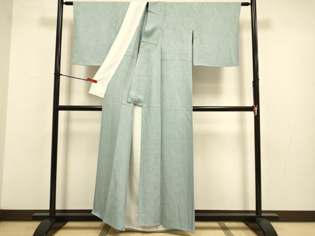 平和屋着物▽上質な色無地　単衣　辻が花地紋　蕎麦切色　正絹　逸品　DABJ3685du