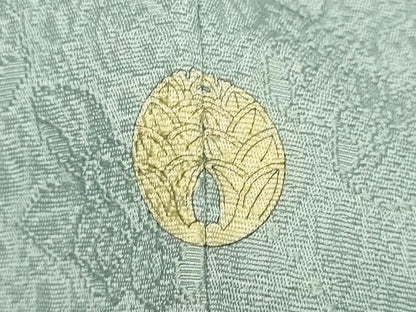 平和屋着物▽上質な色無地　単衣　辻が花地紋　蕎麦切色　正絹　逸品　DABJ3685du