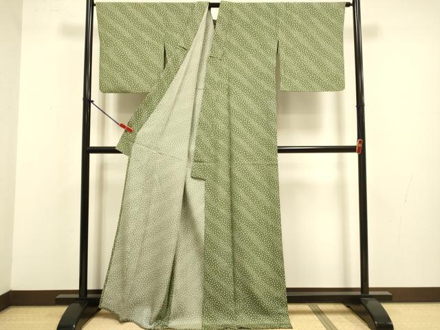 平和屋着物▽上質な小紋　単衣　舞桜文　正絹　逸品　DABJ3686du