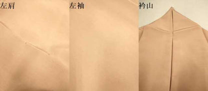平和屋着物▽上質な色無地　単衣　赤香色　お召縮緬　正絹　逸品　DABJ3690du