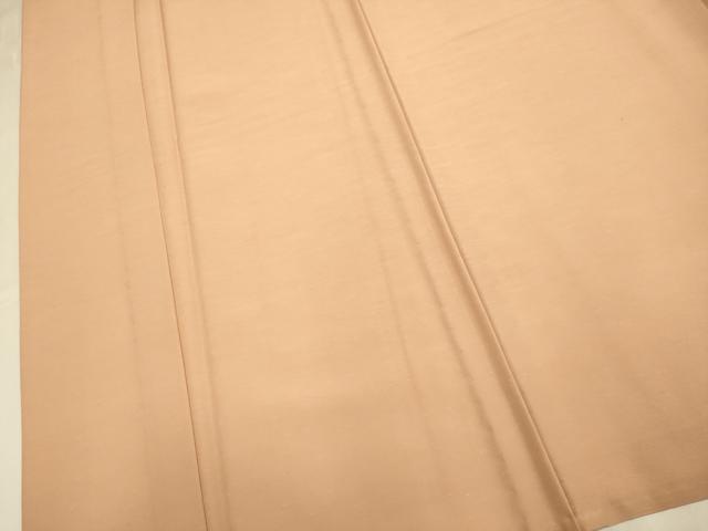 平和屋着物▽上質な色無地　単衣　赤香色　お召縮緬　正絹　逸品　DABJ3690du