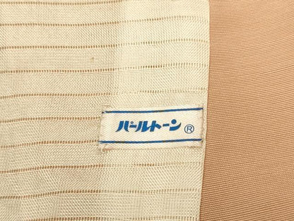 平和屋着物▽上質な色無地　単衣　赤香色　お召縮緬　正絹　逸品　DABJ3690du