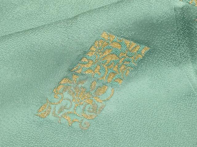 平和屋着物▽中国三大刺繍　スワトウ刺繍　汕頭刺繍　色留訪問着　単衣　花菱文　金糸　正絹　逸品　DABJ3693du