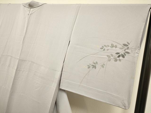 平和屋着物▽訪問着　単衣　手描き　枝花文　金彩　正絹　逸品　DABJ3694du
