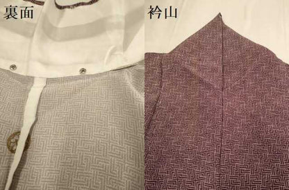 平和屋着物▽江戸小紋　単衣　幾何学文様　正絹　逸品　DABJ3702du