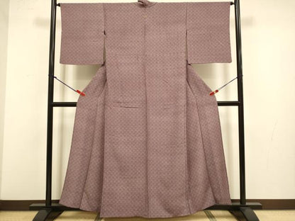 平和屋着物▽江戸小紋　単衣　幾何学文様　正絹　逸品　DABJ3702du