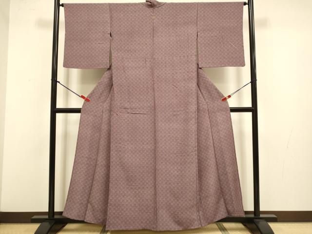 平和屋着物▽江戸小紋　単衣　幾何学文様　正絹　逸品　DABJ3702du