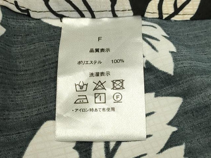 平和屋着物▽小紋　単衣　牡丹文　黒地　洗える着物　DABJ3709du