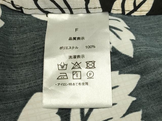 平和屋着物▽小紋　単衣　牡丹文　黒地　洗える着物　DABJ3709du