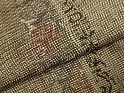 平和屋着物▽本場大島紬　単衣　7マルキ　間道　正絹　逸品　DABJ3711du
