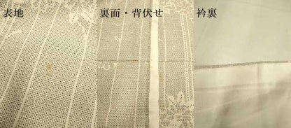 平和屋着物▽本塩沢　単衣　110亀甲　草花文　正絹　逸品　未使用　DABJ3712du
