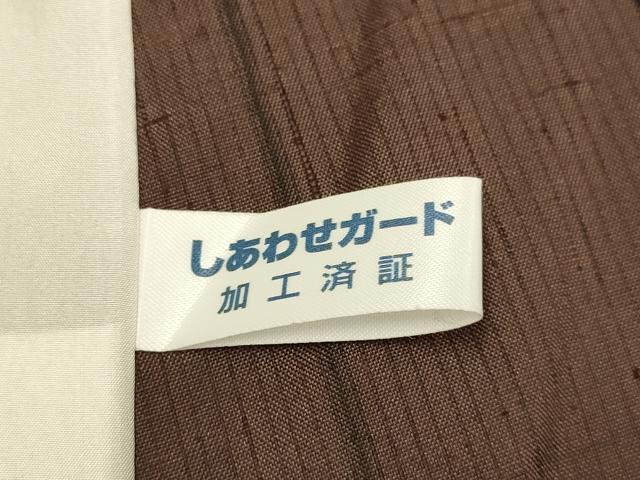 平和屋着物▽白山結城紬　単衣　霞文　証紙付き　正絹　逸品　未使用　DABJ3715du