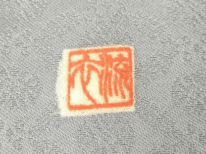 平和屋着物▽上質な色無地　単衣　作家物　小葵地紋　薄色　正絹　逸品　DABJ3718du