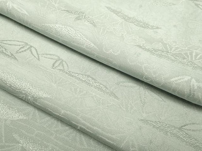 平和屋着物▽上質な色無地　単衣　松竹梅地紋　灰青色　正絹　逸品　DABJ3721du