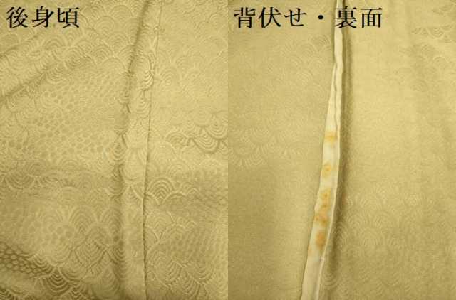 平和屋着物▽上質な色無地　単衣　青海波地紋　榛色　正絹　逸品　未使用　DABJ3724du