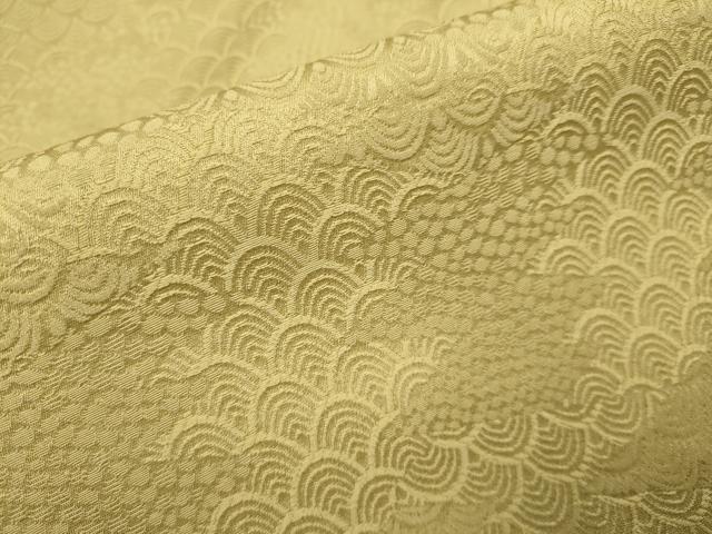 平和屋着物▽上質な色無地　単衣　青海波地紋　榛色　正絹　逸品　未使用　DABJ3724du