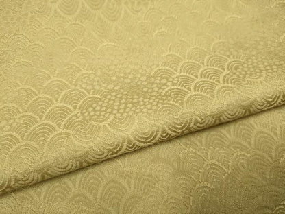 平和屋着物▽上質な色無地　単衣　青海波地紋　榛色　正絹　逸品　未使用　DABJ3724du