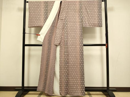 平和屋着物▽上質な小紋　単衣　雪の結晶　暈し染め　正絹　逸品　DABJ3725du