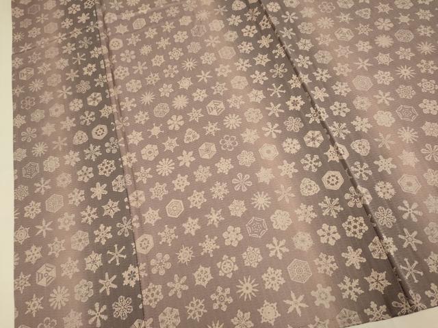 平和屋着物▽上質な小紋　単衣　雪の結晶　暈し染め　正絹　逸品　DABJ3725du