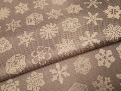 平和屋着物▽上質な小紋　単衣　雪の結晶　暈し染め　正絹　逸品　DABJ3725du