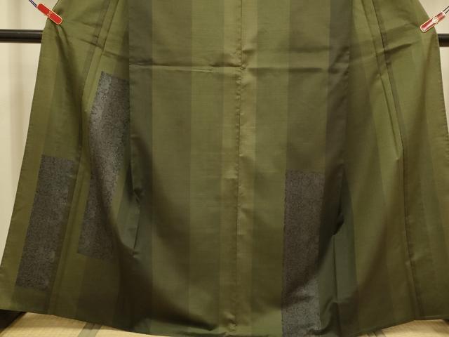 平和屋着物▽本場染大島紬　訪問着　単衣　花鳥間道　正絹　逸品　DABJ3729du
