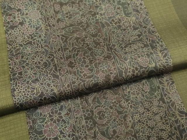 平和屋着物▽本場染大島紬　訪問着　単衣　花鳥間道　正絹　逸品　DABJ3729du