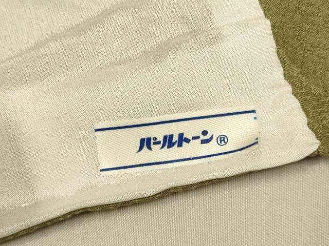 平和屋着物▽上質な色無地　単衣　霞地紋　榛色　正絹　逸品　DABJ3731du