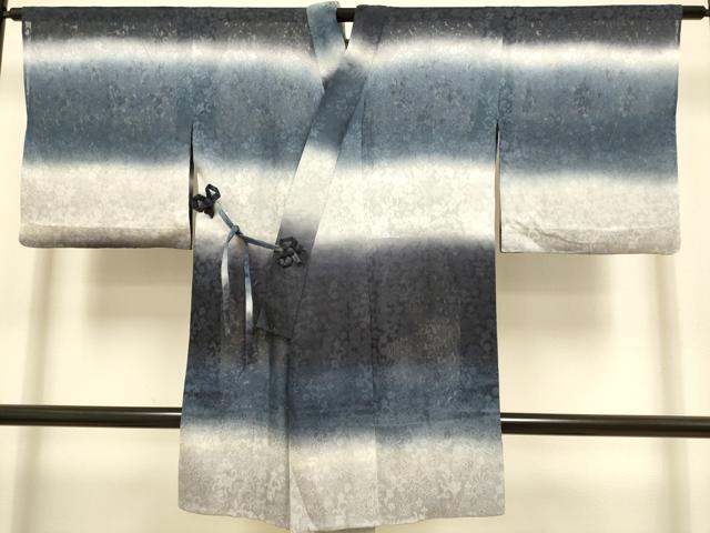 平和屋着物▽道中着　スリーシーズン　春夏秋　塵除け　洋花文　暈し染め　ロング丈　正絹　逸品　DABJ3737du