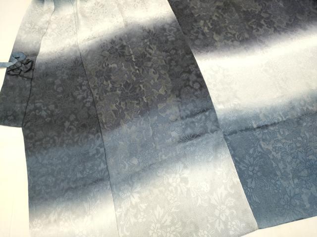 平和屋着物▽道中着　スリーシーズン　春夏秋　塵除け　洋花文　暈し染め　ロング丈　正絹　逸品　DABJ3737du