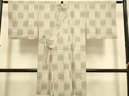 平和屋着物▽道中着　スリーシーズン　春夏秋　塵除け　洋花間道　鈴乃屋扱い　ロング丈　正絹　逸品　DABJ3739du