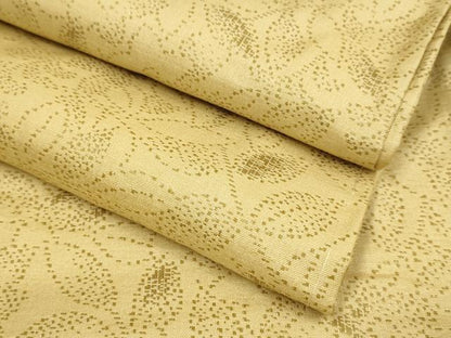 平和屋着物▽上質なお召　単衣　風通織　草花文 　正絹　逸品　未使用　DABJ3740du