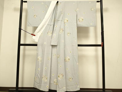 平和屋着物▽上質な小紋　単衣　花丸文　兎　正絹　逸品　DABJ3743du